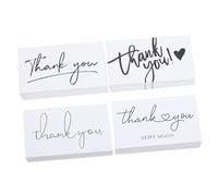 PRETYZOOM 50pcs White Thank You Cards for Online Businesses and Stores, Paper Material with Chic Look and Simple Colour Matching Design, Easy Carrying Cards to Convey Appreciation