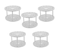 PRETYZOOM 5pcs 45-Slot Round Pen Holder Rack for Desk - Plastic Paintbrush and Pencil Organizer Station for Artists, Students, and Drawing Studios