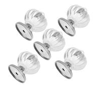 PRETYZOOM 5pcs Acrylic Door Handles for Bookcase and Drawer, Easy to Install Zinc Alloy Knobs, Suitable for Family Use, Sturdy Cupboard Pull Handles
