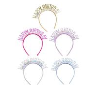 PRETYZOOM 5pcs Birthday Headpiece Hair Bands Chic Sequin Style Plastic Cloth Material Does Not Scratch Skin Teen Daughters Birthday Celebration Accessory