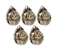 PRETYZOOM 5pcs Brass Dog Collar Bells Pet Bell Charms with Retro Dog Pattern Skin-friendly Multipurpose Pendant for Daily Life and Photo Shoots Decor