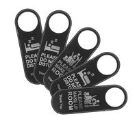 PRETYZOOM 5Pcs Double Sided Hanging Door Sign for Hotel Bedroom PU Leather Do Not Disturb and Please Make Up Room Door Hanger Modern Style Privacy Knob Sign for Bar Club Office