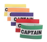 PRETYZOOM 5pcs Elastic Captain Armband for Soccer Adults High Visibility Sweat Resistant Football Bands with Adjustable Fit for Team Leadership and Training Matches