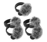 PRETYZOOM 5pcs Furry Lavalier Microphone Wind Cover Mic Windscreen Muff Noise Reduction Windproof for Outdoor Recording