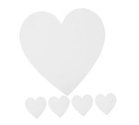 PRETYZOOM 5pcs Heart-Shaped Canvas Panel Boards 20x20cm, Cotton Material White Stretched Canvas for Painting, Sketching, and Acrylic Oil Art for Beginners and Hobby Painters