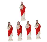 PRETYZOOM 5pcs Holy Jesus Statue Ornament Desktop Church Decorations Jesus Sculpture for Home Office Tabletop Display Desktop Ornament