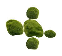 PRETYZOOM 5pcs Mixed Size Artificial Moss Stone Flocking Foam Moss Rocks Micro Landscape Garden Bonsai Potted Plant Fish Tank Decorative