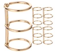 PRETYZOOM 5pcs Portable 3-Ring Loose Leaf Binder Rings for School and Home Use, Golden Alloy Book Binder Supplies to Bind Stacks of Loose-Leaf Paper