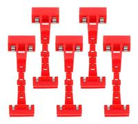 PRETYZOOM 5pcs Red Double Head Mechanical Price Clips with Strong Grip and Easy Operation, Plastic Display Sign Holders for Retail Stores, Malls and Exhibitions