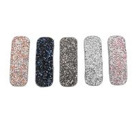 PRETYZOOM 5PCS Rhinestone Hair Clips Set Crystal Barrettes for Women, Square Top Clip for Fringe and Bun Styling, Multi-Color Hair Accessories for Daily and Party Use