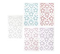 PRETYZOOM 5PCS Self-Adhesive Face Rhinestone Stickers Star Heart Gems Silver AB, Pink, Purple, Red, Blue for Women’s Stage Makeup and Festival Body Decoration