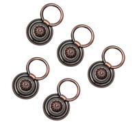 PRETYZOOM 5pcs Vintage Single Hole Drawer Pull Handle 47mm Red Metal