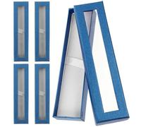 PRETYZOOM 5pcs Window Paper Pen Case Set Blue Empty Pen Display Box for Ballpoint Fountain and Signature Cardboard Storage Suitable for Office and School Use