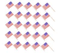 PRETYZOOM 5sets American Flag Cupcake Toppers Multi Function Dessert Decor for Parties Weddings National Holidays Sturdy Materials for Cakes Fruits Potted Plants 200pcs*5