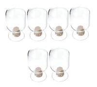 PRETYZOOM 6 pcs Glass Match Jar with Lid Transparent Round Head Storage Bottle for Matches Multifunctional Safe Glass Holder for Home Decor and Craft Storage