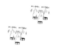 PRETYZOOM 6 Pcs Hot Swivel Candle Holder Wedding Candles Rotating Candle Holder Candle Spinner Ornaments Candlesticks Decors Pillar Candles Centerpiece The Christmas Candle Wrought Iron