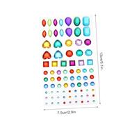 PRETYZOOM 6 Sheets Acrylic Rhinestone Stickers Crystal Gems DIY Craft Decorations for Nails Phone Cases Hair Accessories Acrylic Material