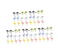 PRETYZOOM 60 pcs Silicone Wine Glass Charms Tropical Flamingo Drink Markers Reusable Decorative Identifiers for Beach Wedding Bachelorette Party Barware