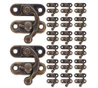 PRETYZOOM 60pcs Vintage Mini Latch Hook for Drawer and Jewelry Box, Coffee Iron Replacement Box Clasp with Secure Closure and Easy Installation, for Home and Crafts Use