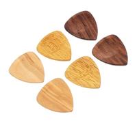 PRETYZOOM 6pcs Acoustic Guitar Picks Plectrums Folk Guitar Plectrums for Clear Bright Sound Natural Wood Color Texture Random Color
