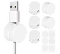 PRETYZOOM 6pcs Adhesive Cable Clips Cord Organizer with Magnetic Closure for Earphone Wires and USB Cords Made of Sturdy Abs Material Easy Installation Suitable for Offices and Homes White