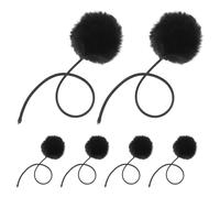 PRETYZOOM 6pcs Cat Dangling Plush Hanging Ball with Bells Black Safety Tested Multifunctional Design Indoor Exercise Accessories