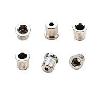 PRETYZOOM 6Pcs Electric Guitar String Ferrules Caps Replacement Accessories Metal Mounting Ferrules in Silver, Not Easy to Rust, for Guitar Building and DIY Projects