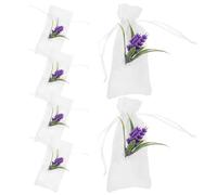 PRETYZOOM 6pcs Empty Lavender Sachet Bags Breathable Cotton Linen Drawstring Pouches for Scented Dried Flowers Wardrobe Air Freshener Storage