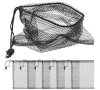 PRETYZOOM 6pcs Fish Tank Bag Filtration Device Black Polyester Filter Mesh Bag Removable Washable Fine Filter for Aquarium DIY Wet Or Dry Systems