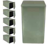 PRETYZOOM 6pcs Green Tinplate Tea Storage Jars Multipurpose Canisters for Loose Tea Leaves and Coffee Beans, Easy to Clean Kitchen Storage Containers Suitable for Coffee Bar Or Home Use