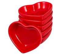 PRETYZOOM 6pcs Heart Shaped Dip Bowl Condiment Dish Set Small and Lightweight Ceramic Sauce Container Design Easy to Clean for Father's Day and Housewarming