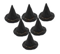 PRETYZOOM 6pcs Mini Halloween Witch Hats Bottle Caps Small Black Witch Hat Wine Bottle Toppers for Party Decorations Halloween Accessories and Carnival Celebrations