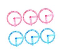PRETYZOOM 6pcs Multi-Function Circle Protractor Set Plastic Rulers for Quick Measuring and Drafting, Easy to Read Design, Suitable for Home and Office Use by Designers and Engineers