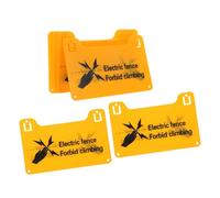 PRETYZOOM 6pcs Plastic Electric Fence Caution Signs Set High Voltage Warning Labels Bright Text and Rounded Corners for Gates and Mounting on Walls, Weatherproof Pvc Safety Signs