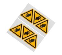 PRETYZOOM 6pcs Waterproof Machinery Warning Stickers 80mm Caution Labels Strong Adhesive for Hand Injury Hazard Prevention Industrial Safety Alerts