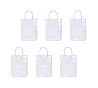 PRETYZOOM 6pcs Waterproof Pvc Tote Bags with Square Bottom Plastic Handheld Gift Bags for Weddings and Celebrations Easy to Wipe Clean
