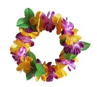 PRETYZOOM 6sets Simulated Lifelike Floral Headpiece with Matching Wristbands Tropical Wreath Bracelets for Beach Party Wedding Festival Photo Shoot Color Included