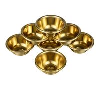 PRETYZOOM 7Pcs Buddhist Water Offering Cup Copper Worship Bowls Wax Candle Cup Meditation Buddhist Offering Bowl Religion Container Votive Tealight Holder 7cm