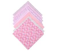 PRETYZOOM 7pcs Light Pink Floral Cotton Cloth Set 50x50cm DIY Patchwork Fabrics for Quilting Sewing Scrapbooking Arts Crafts