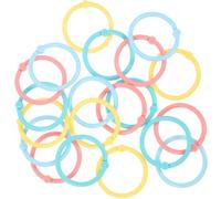 PRETYZOOM 80Pcs Colorful Plastic Loose Leaf Binder Rings Single Loop Rings for Document Binding Office School Use, Multi-Color Pack Including Pink, Yellow, Light Blue, and Light Green