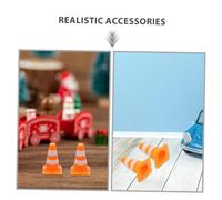 PRETYZOOM 80pcs Mini Traffic Cones for Plastic Roadblock with Smooth Edges Realistic Traffic Signs for Educational Play Safe Construction Scene Props for Sand Table Engineering
