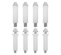 PRETYZOOM 8pcs Bi-fold Door Bottom Pivot Kit Adjustable Door Pivot Hardware Carbon Steel and Plastic White 3/8 Inch and 7/16 Inch and Office Use