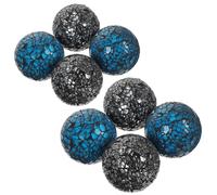 PRETYZOOM 8pcs Blue Decorative Mosaic Glass Balls, 6cm Spherical Orbs