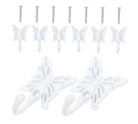 PRETYZOOM 8pcs Butterfly Shaped Alloy Wall Hooks Decorative Handcrafted Coat Hangers for Cabinets and Wardrobes Space-Saving Single Metal Hooks for Towels Robes Hats and Bags Quick