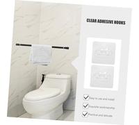 PRETYZOOM 8pcs Clear Round Adhesive Hooks Heavy Duty Wall Mount for Bathroom Shower Spray Bottle Holder Multipurpose Towel Coat Sticky Organizers Easy No Drilling