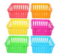 PRETYZOOM 8pcs Colorful Small Plastic Stackable Storage Baskets for Office Desk and Classroom Mini Organizer Bins for Crayon Pencil Containers and Stationery Holder