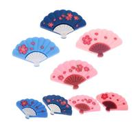 PRETYZOOM 8pcs Cute Fan Charms Bulk Pack Diy Craft Embellishments Flat Backs for Jewelry Diy Phone Case Hand Fan Decor