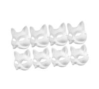 PRETYZOOM 8pcs DIY Unpainted Fox Cat Masks White Paper Blank Animal Masks for Halloween Craft Projects Masquerade Party Decorations Encouraging Family Creativity and Fun
