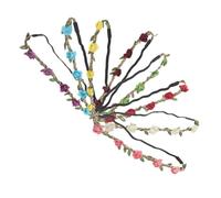 PRETYZOOM 8pcs Floral Garland Headbands for Women and Elastic Rose Flower Crown Wreaths with Boho Bridal Design Lightweight DIY Fairy Party Hair Accessories for Weddings Beach Garden and
