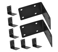 PRETYZOOM 8pcs Heavy Duty Stainless Steel Corner Brackets Black Right Angle Shelf Supports for Raised Garden Beds Pot Stability and Secure Plant Display